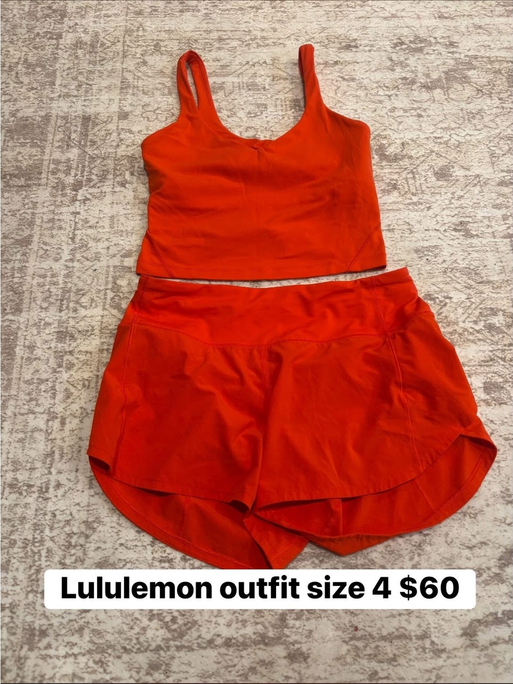 lululemon athletica Red Athletic Tank and High-Waist Shorts Set